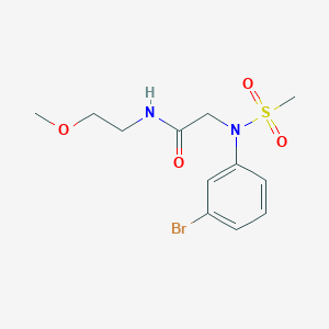 molecular formula C12H17BrN2O4S B4924472 N~2~-(3-bromophenyl)-N~1~-(2-methoxyethyl)-N~2~-(methylsulfonyl)glycinamide 