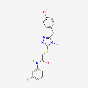 molecular formula C19H19FN4O2S B4924473 N-(3-fluorophenyl)-2-{[5-(4-methoxybenzyl)-4-methyl-4H-1,2,4-triazol-3-yl]thio}acetamide 
