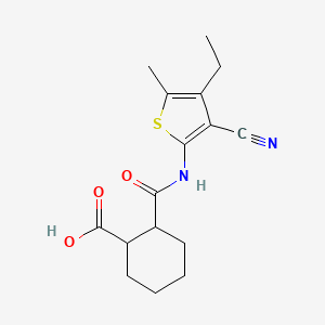 molecular formula C16H20N2O3S B4924481 2-{[(3-cyano-4-ethyl-5-methyl-2-thienyl)amino]carbonyl}cyclohexanecarboxylic acid 