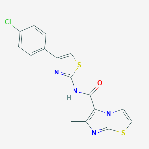 N-[4-(4-chlorophenyl)-1,3-thiazol-2-yl]-6-methylimidazo[2,1-b][1,3]thiazole-5-carboxamide