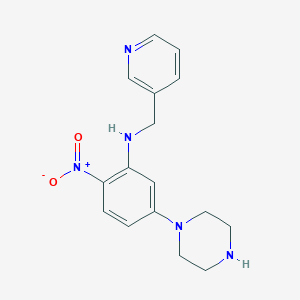 molecular formula C16H19N5O2 B4924521 2-nitro-5-(1-piperazinyl)-N-(3-pyridinylmethyl)aniline 