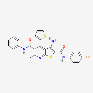molecular formula C26H19BrN4O2S2 B4924526 3-amino-N~2~-(4-bromophenyl)-6-methyl-N~5~-phenyl-4-(2-thienyl)thieno[2,3-b]pyridine-2,5-dicarboxamide 