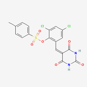 2,4-dichloro-6-[(2,4,6-trioxotetrahydro-5(2H)-pyrimidinylidene)methyl]phenyl 4-methylbenzenesulfonate