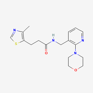molecular formula C17H22N4O2S B4924543 3-(4-methyl-1,3-thiazol-5-yl)-N-{[2-(4-morpholinyl)-3-pyridinyl]methyl}propanamide 