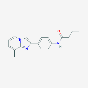 molecular formula C18H19N3O B492455 N-[4-(8-methylimidazo[1,2-a]pyridin-2-yl)phenyl]butanamide CAS No. 691392-83-3