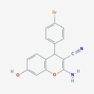 molecular formula C16H11BrN2O2 B4924555 2-amino-4-(4-bromophenyl)-7-hydroxy-4H-chromene-3-carbonitrile 
