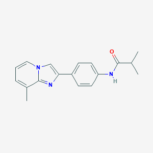 molecular formula C18H19N3O B492457 2-methyl-N-[4-(8-methylimidazo[1,2-a]pyridin-2-yl)phenyl]propanamide 