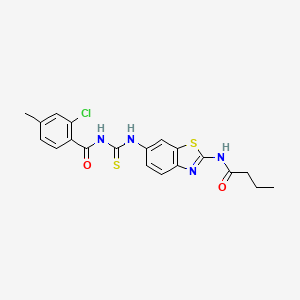 molecular formula C20H19ClN4O2S2 B4924572 N-({[2-(butyrylamino)-1,3-benzothiazol-6-yl]amino}carbonothioyl)-2-chloro-4-methylbenzamide 