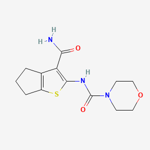molecular formula C13H17N3O3S B4924582 N-[3-(aminocarbonyl)-5,6-dihydro-4H-cyclopenta[b]thien-2-yl]-4-morpholinecarboxamide 