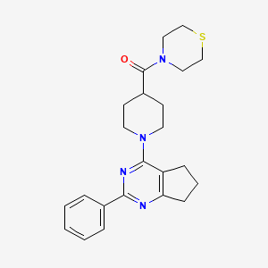 molecular formula C23H28N4OS B4924589 2-phenyl-4-[4-(4-thiomorpholinylcarbonyl)-1-piperidinyl]-6,7-dihydro-5H-cyclopenta[d]pyrimidine 