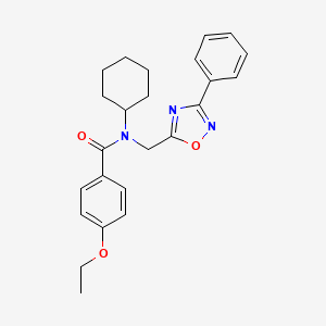 molecular formula C24H27N3O3 B4924597 N-cyclohexyl-4-ethoxy-N-[(3-phenyl-1,2,4-oxadiazol-5-yl)methyl]benzamide 