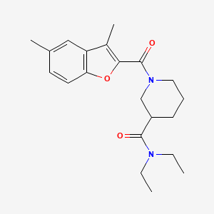 molecular formula C21H28N2O3 B4924602 1-[(3,5-dimethyl-1-benzofuran-2-yl)carbonyl]-N,N-diethyl-3-piperidinecarboxamide 