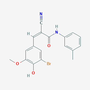 molecular formula C18H15BrN2O3 B4924607 3-(3-bromo-4-hydroxy-5-methoxyphenyl)-2-cyano-N-(3-methylphenyl)acrylamide 