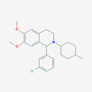 1-(3-chlorophenyl)-6,7-dimethoxy-2-(4-methylcyclohexyl)-1,2,3,4-tetrahydroisoquinoline