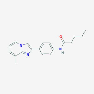 molecular formula C19H21N3O B492464 N-[4-(8-methylimidazo[1,2-a]pyridin-2-yl)phenyl]pentanamide 