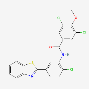 molecular formula C21H13Cl3N2O2S B4924642 N-[5-(1,3-benzothiazol-2-yl)-2-chlorophenyl]-3,5-dichloro-4-methoxybenzamide 
