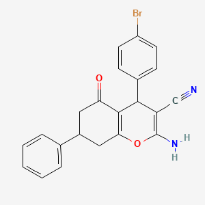 2-amino-4-(4-bromophenyl)-5-oxo-7-phenyl-5,6,7,8-tetrahydro-4H-chromene-3-carbonitrile