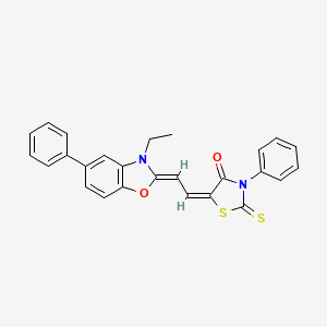 molecular formula C26H20N2O2S2 B4924648 5-[2-(3-ethyl-5-phenyl-1,3-benzoxazol-2(3H)-ylidene)ethylidene]-3-phenyl-2-thioxo-1,3-thiazolidin-4-one 