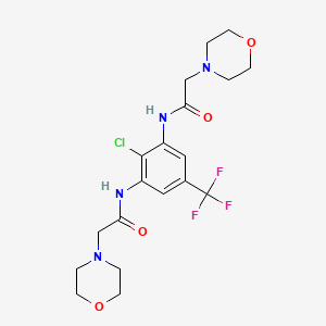 molecular formula C19H24ClF3N4O4 B4924656 N,N'-[2-chloro-5-(trifluoromethyl)-1,3-phenylene]bis[2-(4-morpholinyl)acetamide] 