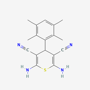 molecular formula C17H18N4S B4924657 2,6-diamino-4-(2,3,5,6-tetramethylphenyl)-4H-thiopyran-3,5-dicarbonitrile 