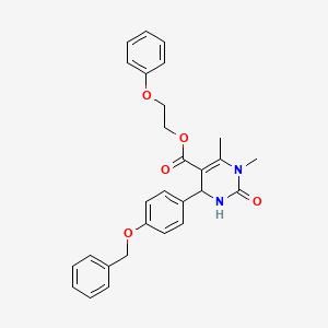 2-phenoxyethyl 4-[4-(benzyloxy)phenyl]-1,6-dimethyl-2-oxo-1,2,3,4-tetrahydro-5-pyrimidinecarboxylate
