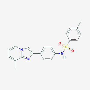 molecular formula C21H19N3O2S B492466 4-methyl-N-[4-(8-methylimidazo[1,2-a]pyridin-2-yl)phenyl]benzenesulfonamide 