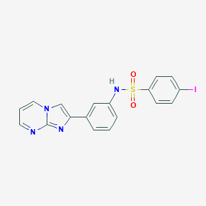 molecular formula C18H13IN4O2S B492467 N-(3-imidazo[1,2-a]pyrimidin-2-ylphenyl)-4-iodobenzenesulfonamide 