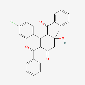 molecular formula C27H23ClO4 B4924678 2,4-dibenzoyl-3-(4-chlorophenyl)-5-hydroxy-5-methylcyclohexanone 