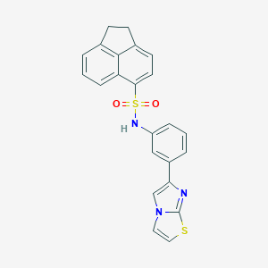 molecular formula C23H17N3O2S2 B492468 N-(3-imidazo[2,1-b][1,3]thiazol-6-ylphenyl)-1,2-dihydro-5-acenaphthylenesulfonamide 