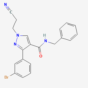 N-benzyl-3-(3-bromophenyl)-1-(2-cyanoethyl)-1H-pyrazole-4-carboxamide
