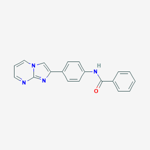 molecular formula C19H14N4O B492470 N-(4-(imidazo[1,2-a]pyrimidin-2-yl)phenyl)benzamide 