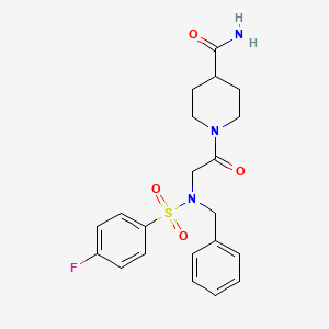 molecular formula C21H24FN3O4S B4924703 1-{N-benzyl-N-[(4-fluorophenyl)sulfonyl]glycyl}-4-piperidinecarboxamide 