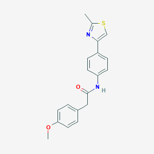 molecular formula C19H18N2O2S B492472 2-(4-methoxyphenyl)-N-[4-(2-methyl-1,3-thiazol-4-yl)phenyl]acetamide 