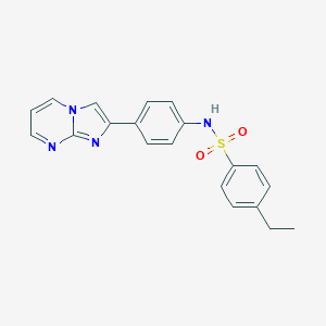 molecular formula C20H18N4O2S B492473 4-ethyl-N-(4-imidazo[1,2-a]pyrimidin-2-ylphenyl)benzenesulfonamide CAS No. 724738-73-2