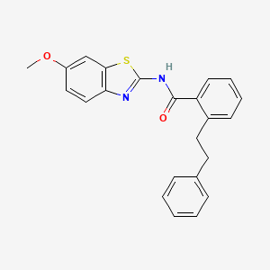 molecular formula C23H20N2O2S B4924744 N-(6-methoxy-1,3-benzothiazol-2-yl)-2-(2-phenylethyl)benzamide 