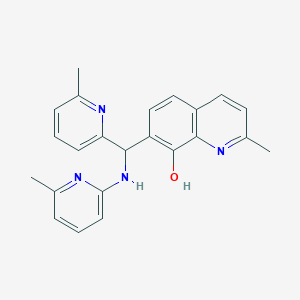 molecular formula C23H22N4O B4924752 2-methyl-7-{(6-methyl-2-pyridinyl)[(6-methyl-2-pyridinyl)amino]methyl}-8-quinolinol 