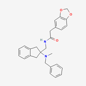 molecular formula C27H28N2O3 B4924756 2-(1,3-benzodioxol-5-yl)-N-({2-[benzyl(methyl)amino]-2,3-dihydro-1H-inden-2-yl}methyl)acetamide 