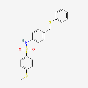 molecular formula C20H19NO2S3 B4924758 4-(methylthio)-N-{4-[(phenylthio)methyl]phenyl}benzenesulfonamide 
