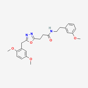 molecular formula C23H27N3O5 B4924775 3-[5-(2,5-dimethoxybenzyl)-1,3,4-oxadiazol-2-yl]-N-[2-(3-methoxyphenyl)ethyl]propanamide 