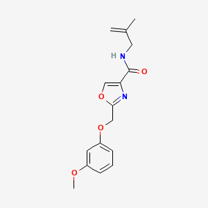 molecular formula C16H18N2O4 B4924789 2-[(3-methoxyphenoxy)methyl]-N-(2-methyl-2-propen-1-yl)-1,3-oxazole-4-carboxamide 
