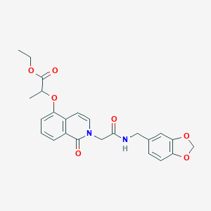 molecular formula C24H24N2O7 B049248 2-[2-[2-(1,3-苯并二氧杂环-5-基甲基氨基)-2-氧代乙基]-1-氧代异喹啉-5-基]氧基丙酸乙酯 CAS No. 868224-75-3