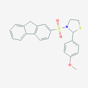 4-[3-(9H-fluoren-2-ylsulfonyl)-1,3-thiazolidin-2-yl]phenyl methyl ether