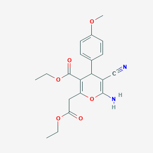 molecular formula C20H22N2O6 B4924841 ethyl 6-amino-5-cyano-2-(2-ethoxy-2-oxoethyl)-4-(4-methoxyphenyl)-4H-pyran-3-carboxylate 