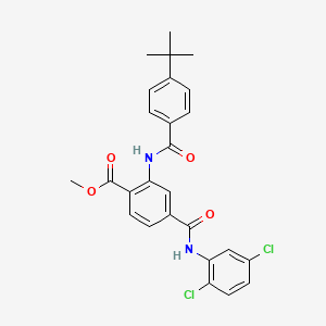 molecular formula C26H24Cl2N2O4 B4924852 methyl 2-[(4-tert-butylbenzoyl)amino]-4-{[(2,5-dichlorophenyl)amino]carbonyl}benzoate 