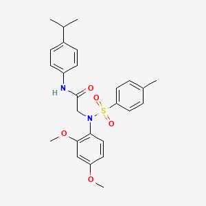 molecular formula C26H30N2O5S B4924885 N~2~-(2,4-dimethoxyphenyl)-N~1~-(4-isopropylphenyl)-N~2~-[(4-methylphenyl)sulfonyl]glycinamide 