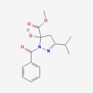 molecular formula C15H18N2O4 B4924892 methyl 1-benzoyl-5-hydroxy-3-isopropyl-4,5-dihydro-1H-pyrazole-5-carboxylate 