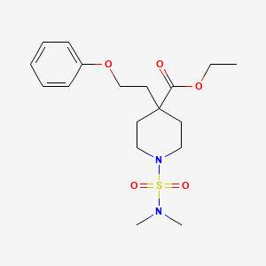 molecular formula C18H28N2O5S B4924904 ethyl 1-[(dimethylamino)sulfonyl]-4-(2-phenoxyethyl)-4-piperidinecarboxylate 