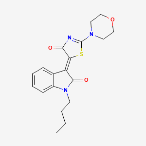 molecular formula C19H21N3O3S B4924922 1-butyl-3-[2-(4-morpholinyl)-4-oxo-1,3-thiazol-5(4H)-ylidene]-1,3-dihydro-2H-indol-2-one 