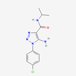 molecular formula C12H14ClN5O B4924928 5-amino-1-(4-chlorophenyl)-N-isopropyl-1H-1,2,3-triazole-4-carboxamide 