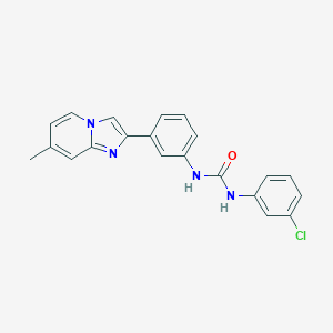 molecular formula C21H17ClN4O B492494 N-(3-chlorophenyl)-N'-[3-(7-methylimidazo[1,2-a]pyridin-2-yl)phenyl]urea 
